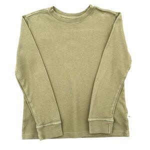 Tommy Bahama Olive Long Sleeve Crew‎ Neck Ribbed Cuffs Shirt Boys Medium 7/8